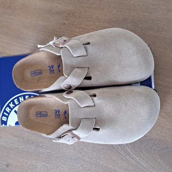 Birkenstock Boston Soft Footbed Clogs - Color: Suede Taupe - Size: Women 8 - Picture 3 of 11